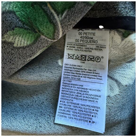 Banana Republic Floral Fit & Flare Sleeveless Ruffle Hem Dress 00 Petite - Picture 9 of 9